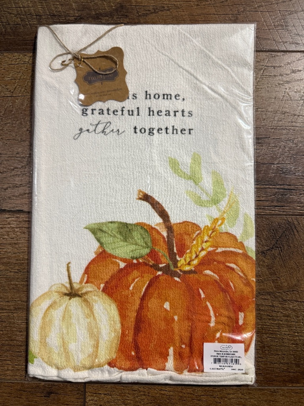 Mud Pie fall tea towel